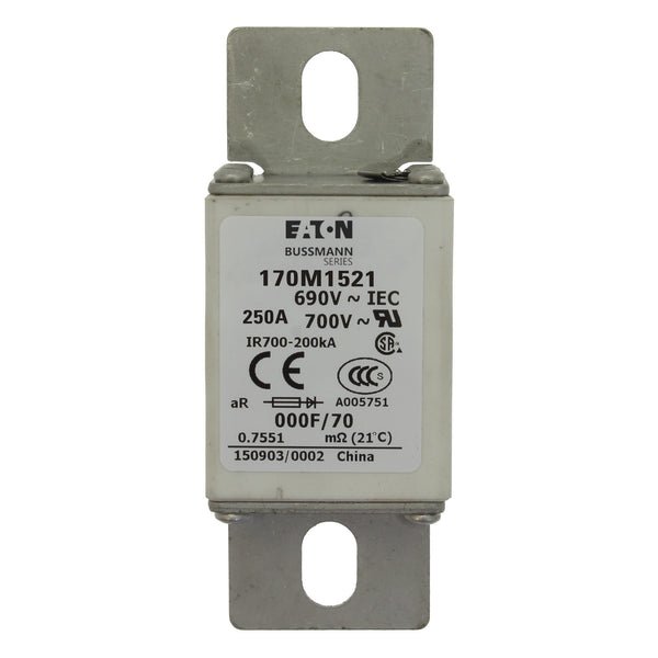 Eaton Bussmann 170M1521 250A 690V AC aR High-Speed Fuse