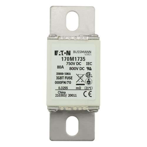 Bussmann 170M1735 80A 750V DC (IEC) / 800V DC (UL) fusible 170M IGBT cuadrado de alta velocidad