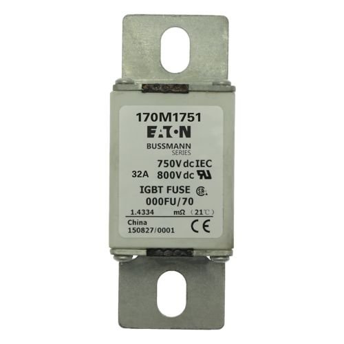 Bussmann 170M1751 32A 750V DC (IEC) / 800V DC (UL) fusible 170M IGBT cuadrado de alta velocidad
