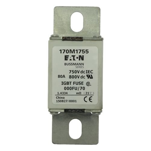 Bussmann 170M1755 80A 750V DC (IEC) / 800V DC (UL) fusible 170M IGBT cuadrado de alta velocidad