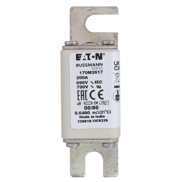 Eaton Bussmann 170M2617 200A 690V AC aR High-Speed Fuse