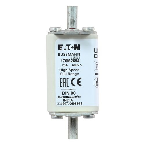 Eaton Bussmann 170M2694 25A 690V AC gR High-Speed Fuse