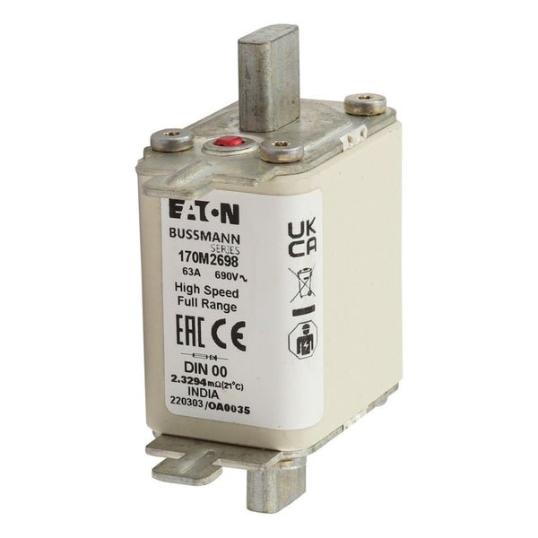 Eaton Bussmann 170M2698 63A 690V AC gR High-Speed Fuse