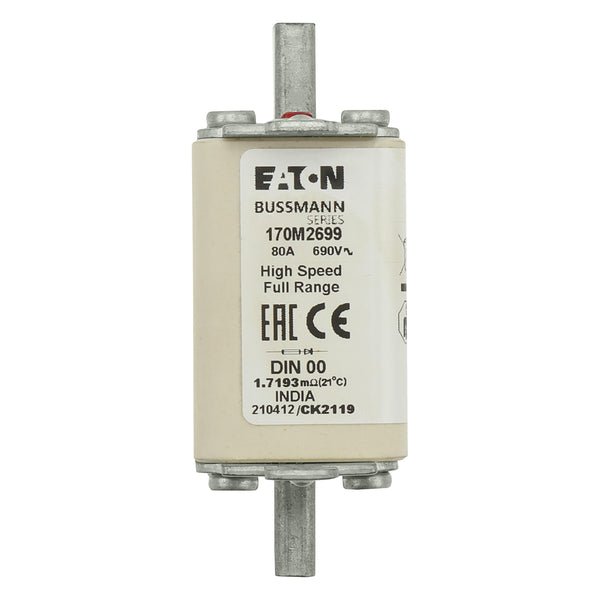 Eaton Bussmann 170M2699 80A 690V AC gR High-Speed Fuse