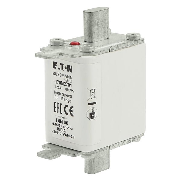 Eaton Bussmann 170M2701 125A 690V AC gR High-Speed Fuse