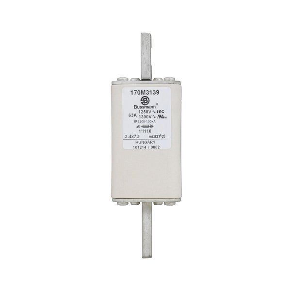 Bussmann 170M3139 63A 1250V AC (IEC) / 1300V AC (UL) 170M high-speed square-body fuse