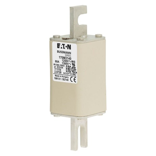 Bussmann 170M3140 80A 1250V AC (IEC) / 1300V AC (UL) 170M high-speed square-body fuse
