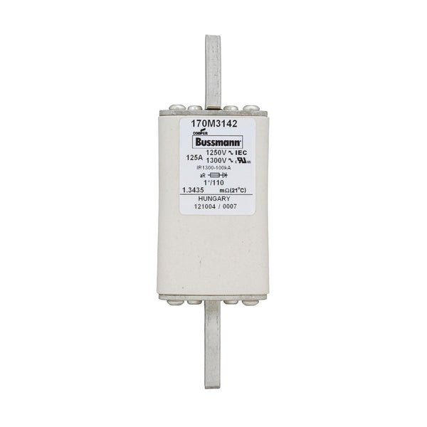 Bussmann 170M3142 125A 1250V AC (IEC) / 1300V AC (UL) 170M high-speed square-body fuse