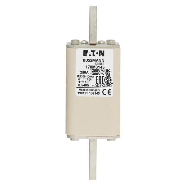 Bussmann 170M3145 250A 1250V AC (IEC) / 1300V AC (UL) 170M high-speed square-body fuse