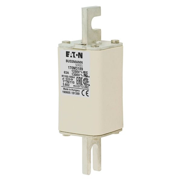 Bussmann 170M3189 63A 1250V AC (IEC) / 1300V AC (UL) 170M high-speed square-body fuse