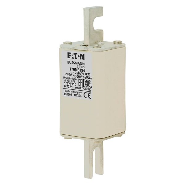 Bussmann 170M3194 200A 1250V AC (IEC) / 1300V AC (UL) 170M high-speed square-body fuse