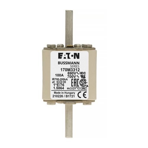 Eaton Bussmann 170M3312 100A 690V AC aR High-Speed Fuse