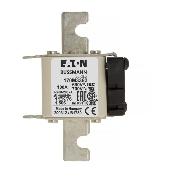 Eaton Bussmann 170M3362 100A 690V AC aR High-Speed Fuse
