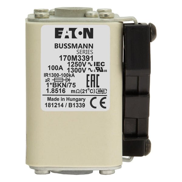 Eaton Bussmann 170M3391 100A 1250V AC aR High-Speed Fuse