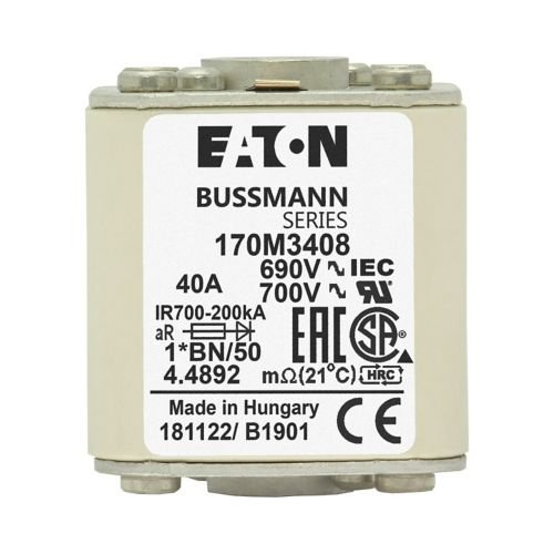 Eaton Bussmann 170M3408 40A 690V AC aR High-Speed Fuse