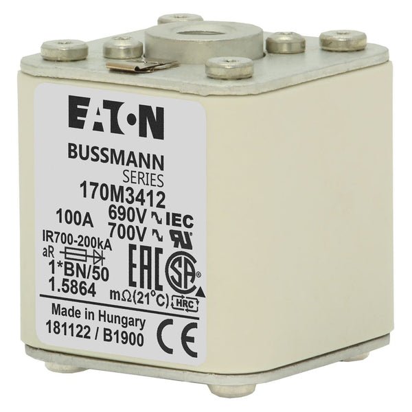 Eaton Bussmann 170M3412 100A 690V AC aR High-Speed Fuse