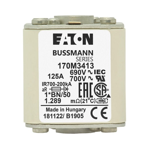Eaton Bussmann 170M3413 125A 690V AC aR High-Speed Fuse