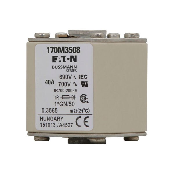 Eaton Bussmann 170M3508 40A 690V AC aR High-Speed Fuse