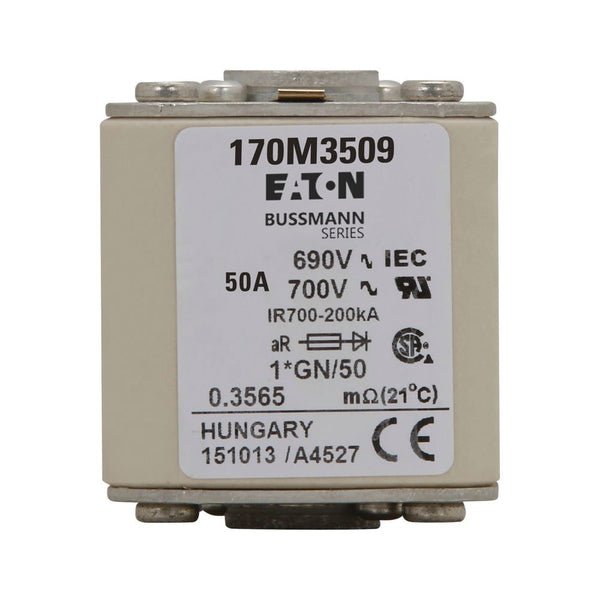 Eaton Bussmann 170M3509 50A 690V AC aR High-Speed Fuse