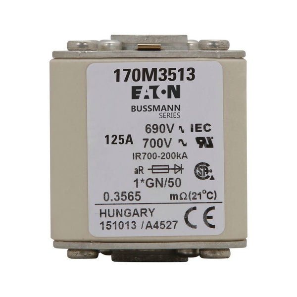 Eaton Bussmann 170M3513 125A 690V AC aR High-Speed Fuse