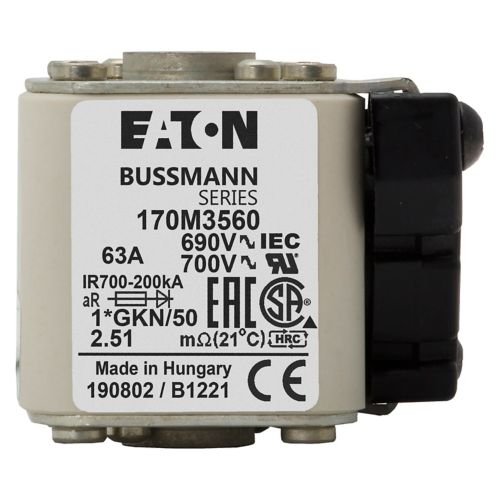 Eaton Bussmann 170M3560 63A 690V AC aR High-Speed Fuse