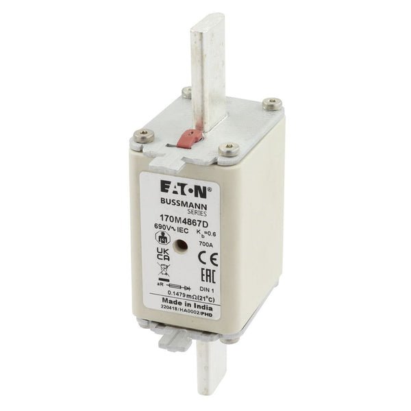 Eaton Bussmann 170M4867D 700A 690V AC aR DIN Blade High-Speed Fuse