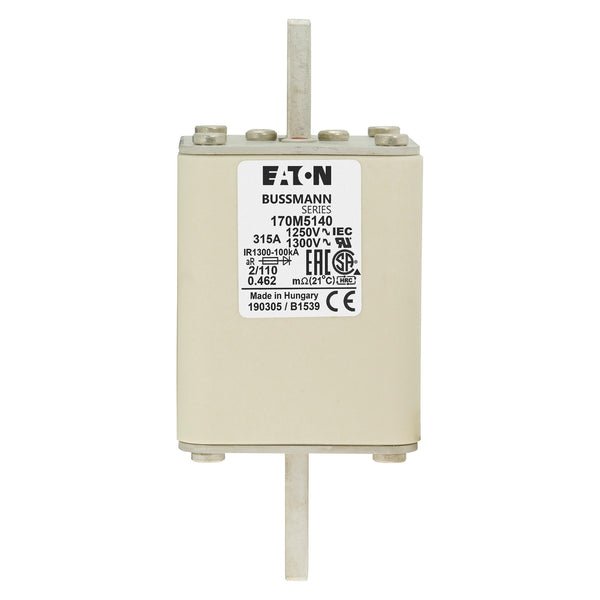 Bussmann 170M5140 315A 1250V AC (IEC) / 1300V AC (UL) 170M high-speed square-body fuse