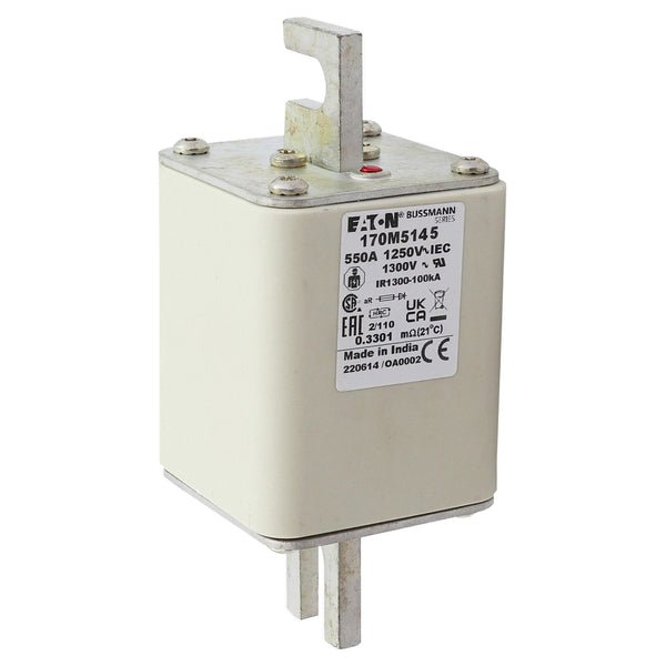 Bussmann 170M5145 550A 1250V AC (IEC) / 1300V AC (UL) 170M high-speed square-body fuse