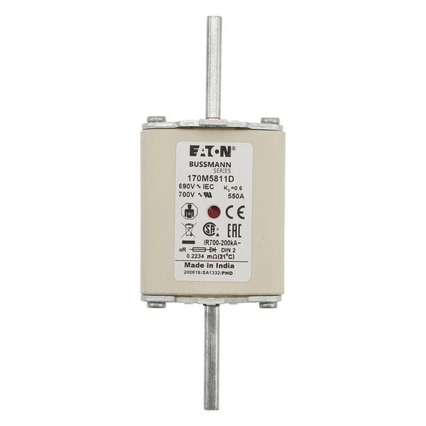Eaton Bussmann 170M5811D 550A 690V AC aR High-Speed Fuse