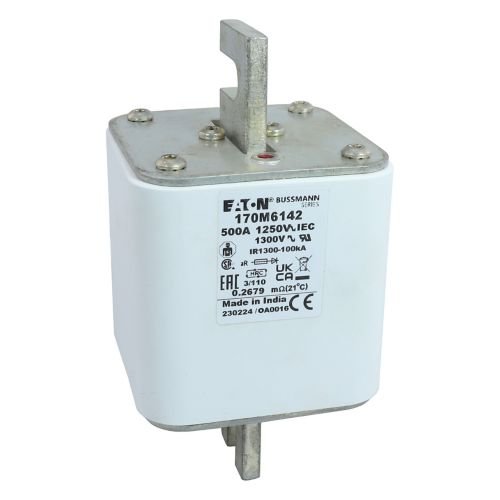 Bussmann 170M6142 500A 1250V AC (IEC) / 1300V AC (UL) квадратный высокоскоростной предохранитель 170M