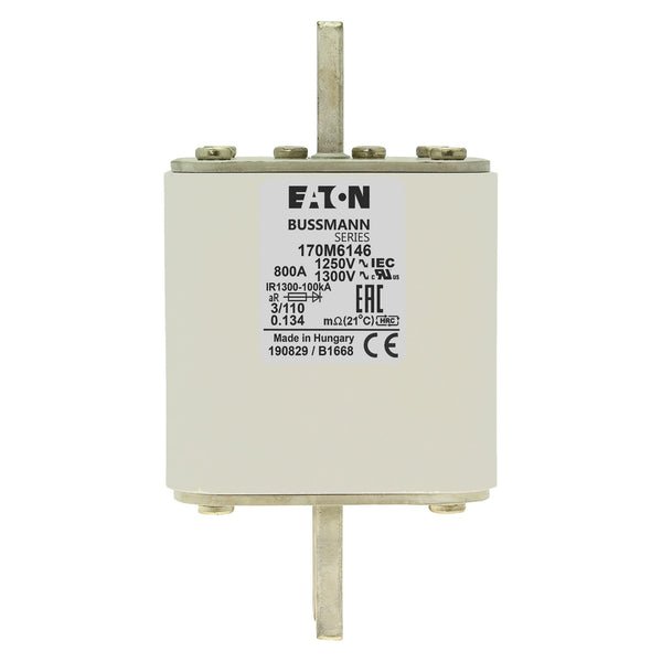 Bussmann 170M6146 800A 1250V AC (IEC) / 1300V AC (UL) 170M high-speed square-body fuse