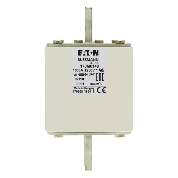 Bussmann 170M6148 1000A 1250V AC (IEC) / 1300V AC (UL) 170M high-speed square-body fuse