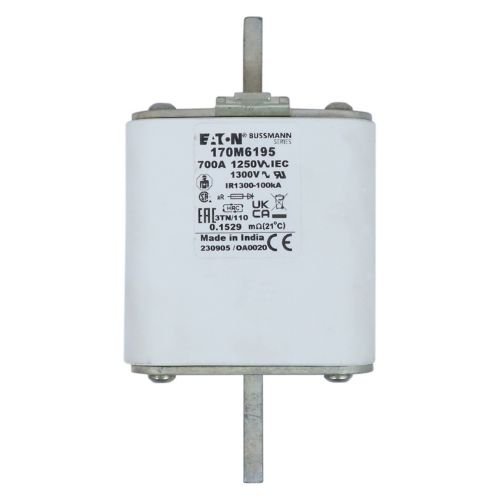 Bussmann 170M6195 700A 1250V AC (IEC) / 1300V AC (UL) 170M high-speed square-body fuse