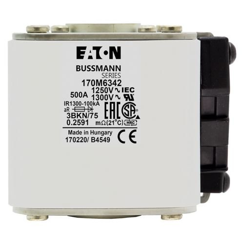 Eaton Bussmann 170M6342 500A 1250V AC aR High-Speed Fuse