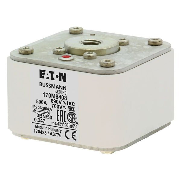 Eaton Bussmann 170M6408 500A 690V AC aR High-Speed Fuse