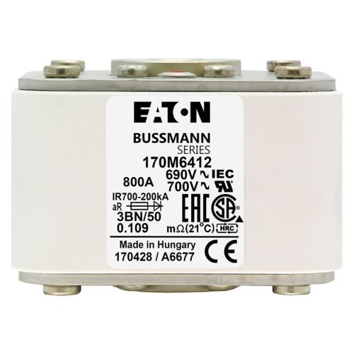 Eaton Bussmann 170M6412 800A 690V AC aR High-Speed Fuse