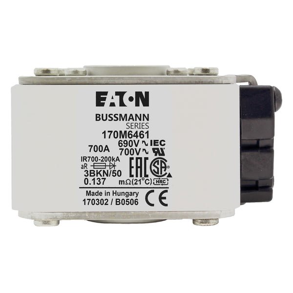 Eaton Bussmann 170M6461 700A 690V AC aR High-Speed Fuse