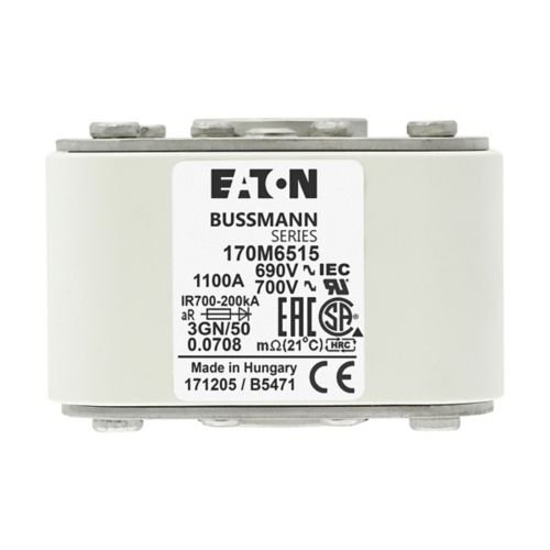 Eaton Bussmann 170M6515 1100A 690V AC aR High-Speed Fuse
