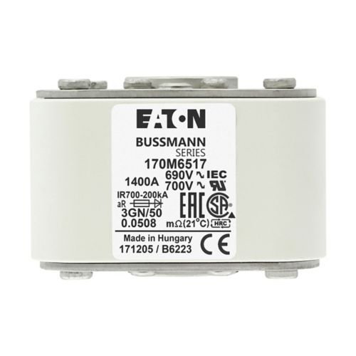 Eaton Bussmann 170M6517 1400A 690V AC aR High-Speed Fuse