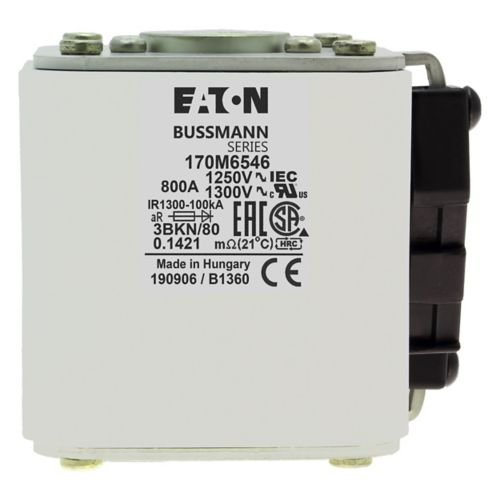 Eaton Bussmann 170M6546 800A 1250V AC aR High-Speed Fuse