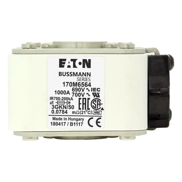 Eaton Bussmann 170M6564 1000A 690V AC aR High-Speed Fuse