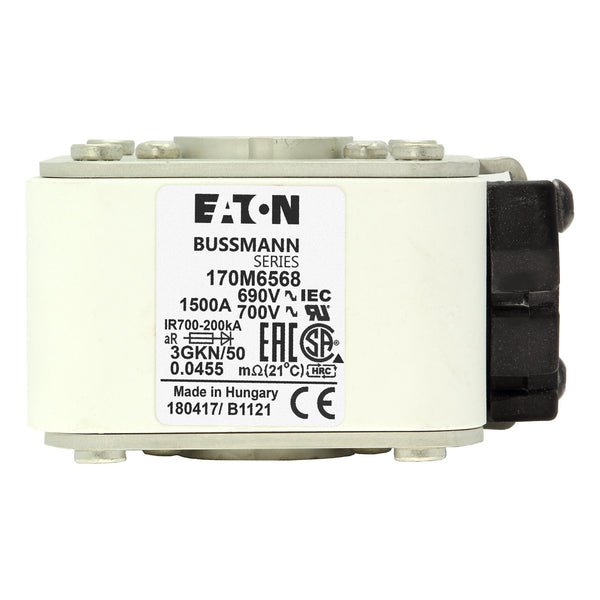 Eaton Bussmann 170M6568 1500A 690V AC aR High-Speed Fuse