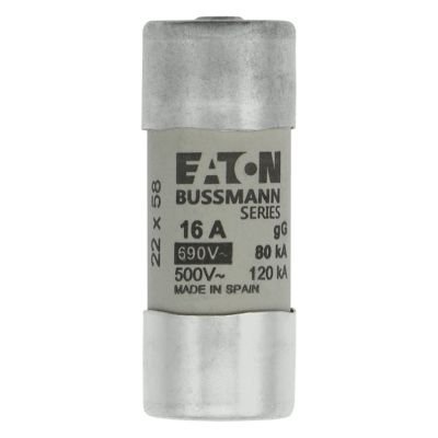 Eaton Bussmann C22G16S 16A 690V AC clase fusible IEC cilíndrico gG 22x58mm con percutor