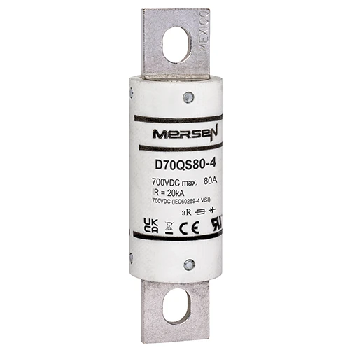Mersen D70QS80-4 80A DC aR High-Speed Fuse