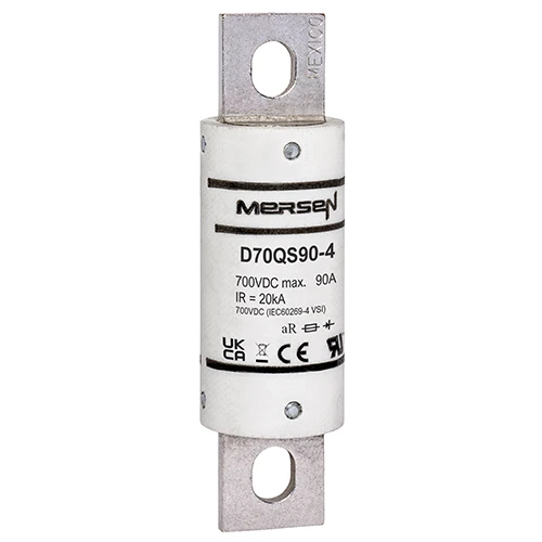Mersen D70QS90-4 90A DC aR High-Speed Fuse