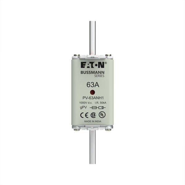 Eaton Bussmann PV-63ANH1 63A 1000V DC Class gPV NH Photovoltaic Fuse
