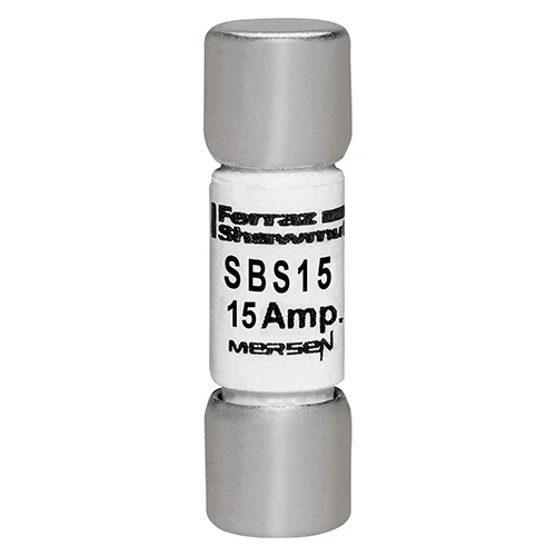 Mersen SBS15 15A 600VAC fast-acting midget fuse