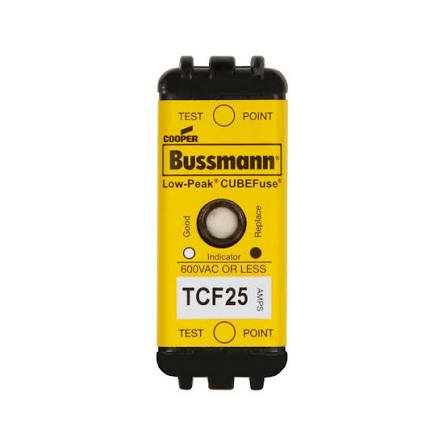 Eaton Bussmann TCF25 25A 600VAC/300VDC Class CF Indicating CUBEFuse