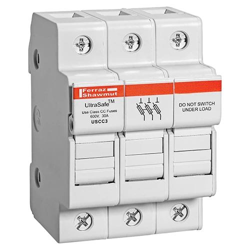 Mersen USCC3 30A 600VAC / 600VDC 30A 3-pole Class CC fuse holder
