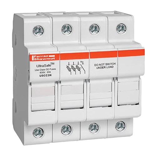 Mersen USCC3N 30A 600VAC / 600VDC 30A 3-pole+n Class CC fuse holder
